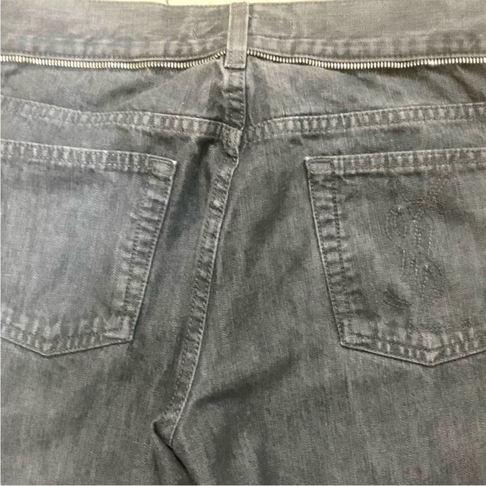 Saint Laurent / Rive Gauche Faded Black Denim Jeans with YSL logo - Picture 10 of 11